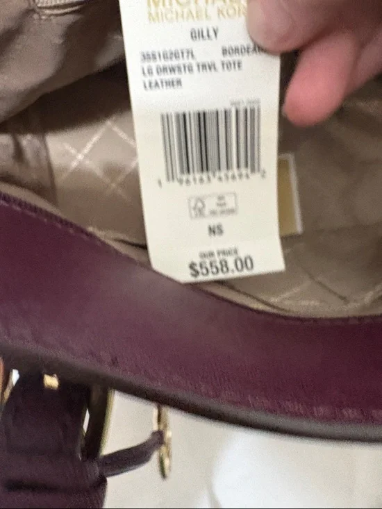 Michael Kors Deep Plum Saffiano Tote with Matching Wristlet - Picture 8 of 13